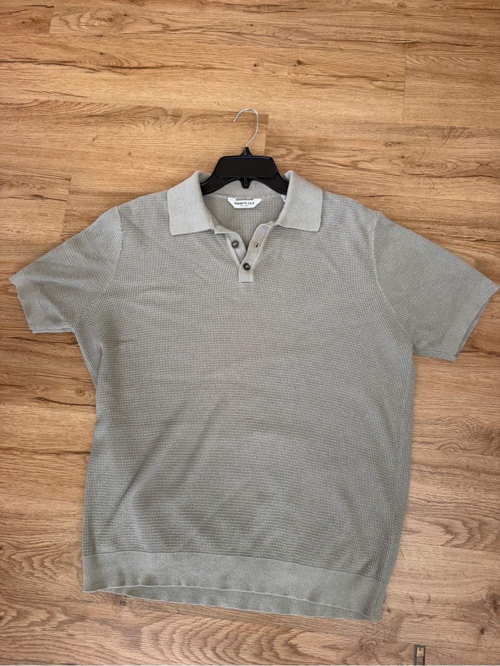 Kenneth Cole Men's Light Gray Textured Polo